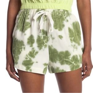 Elodie Green Tie Dye Tie Front Shorts